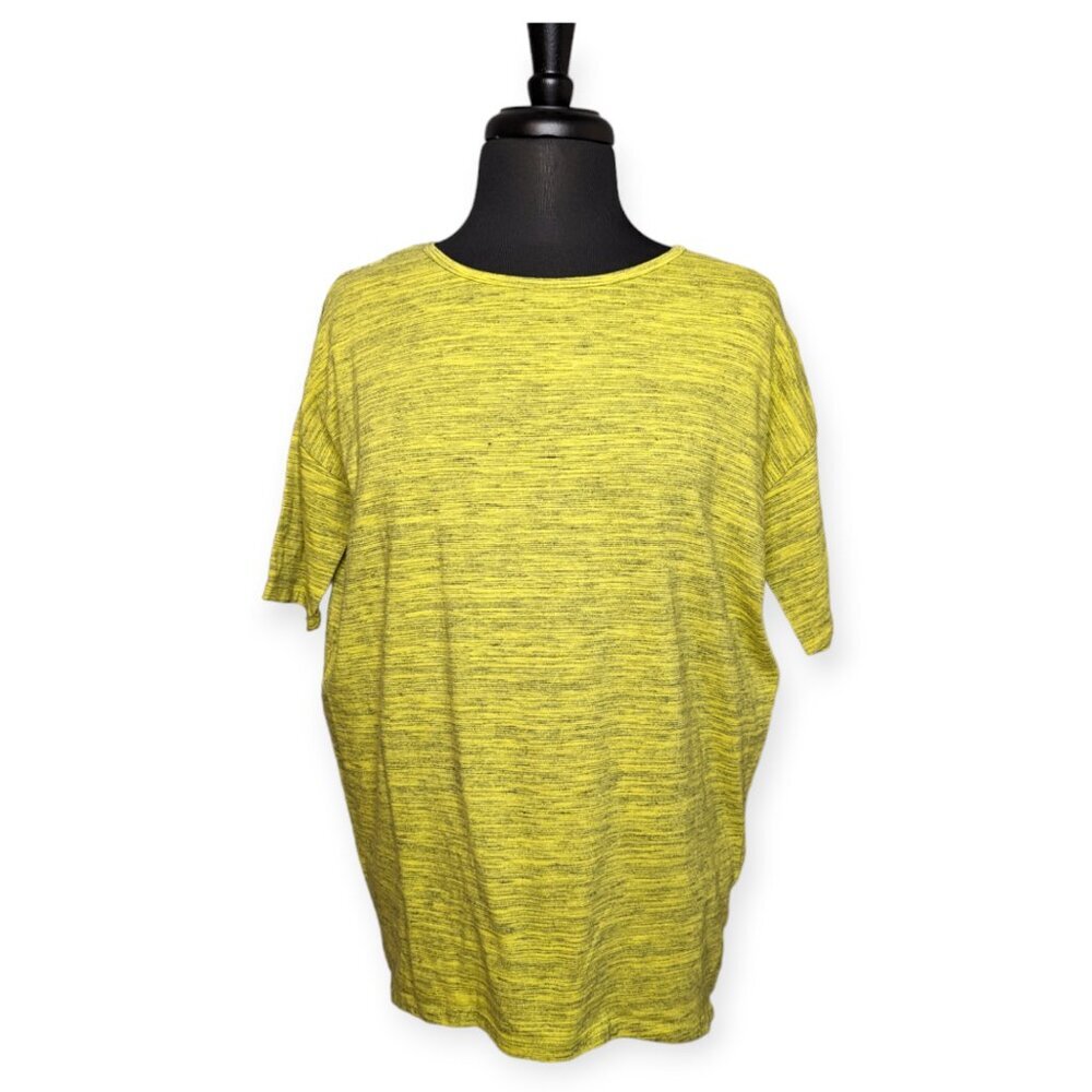 LuLaRoe Irma High Low Tunic Top Heathered Yellow Size XXS